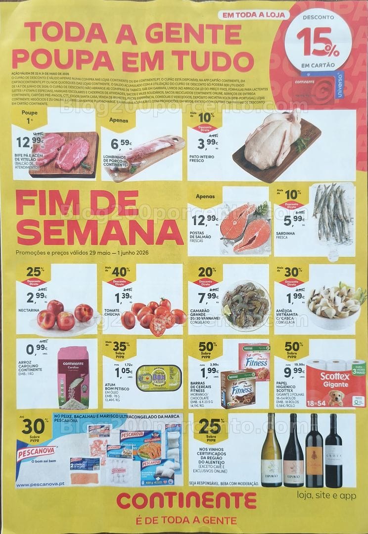 Antevisão Folheto CONTINENTE Promoções Fim de Semana - 29 maio a 1 junho
