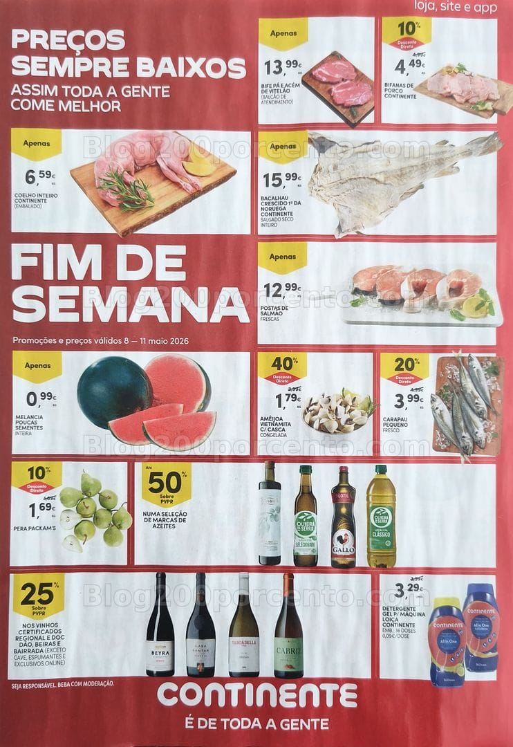 Antevisão Folheto CONTINENTE Promoções Fim de Semana - 8 a 11 maio