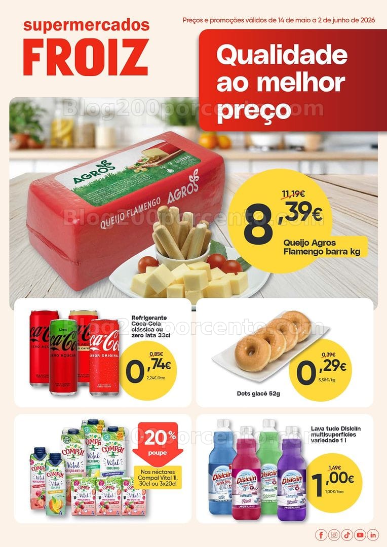 Antevisão Folheto FROIZ Promoções de 14 maio a 2 junho
