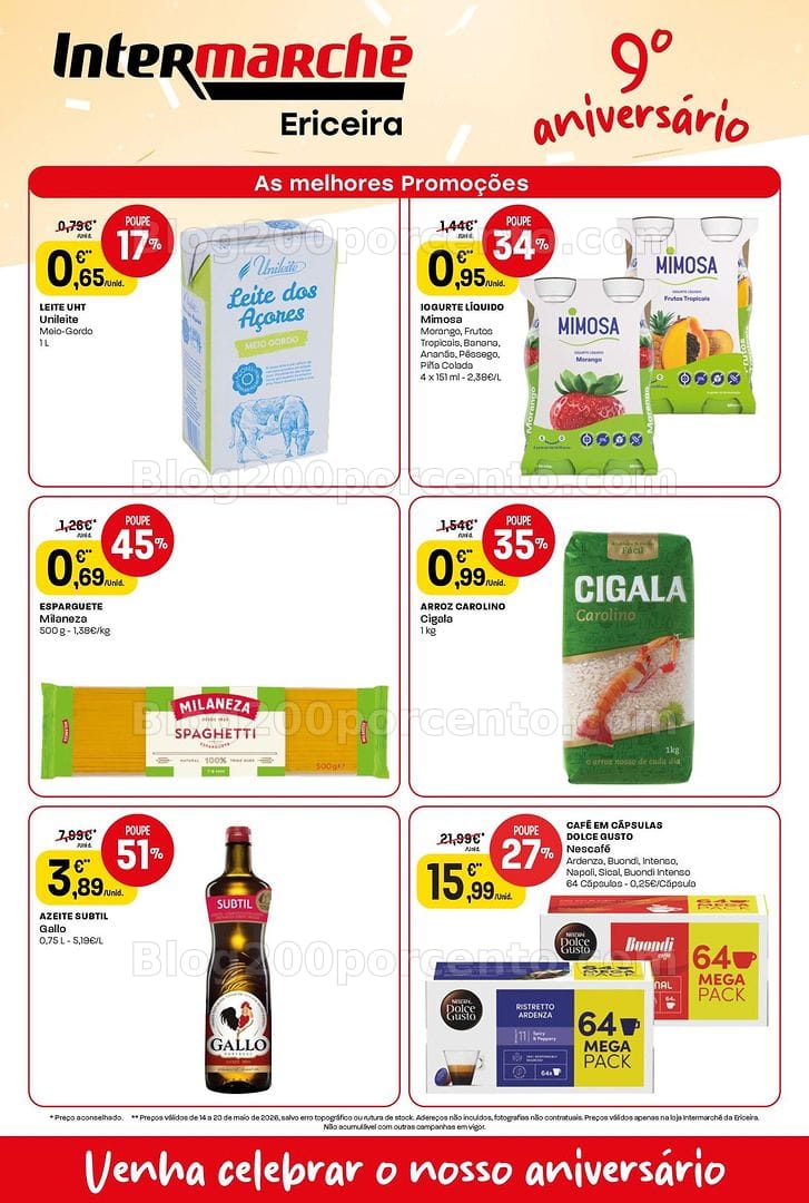 Antevisão Folheto INTERMARCHÉ Aniversário Promoções de 14 a 17 maio