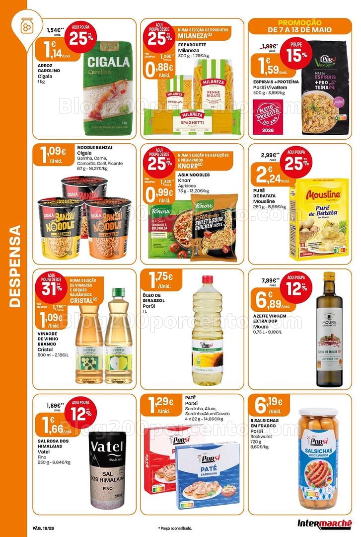Antevisão Folheto INTERMARCHÉ Contact Promoções de 7 a 13 maio