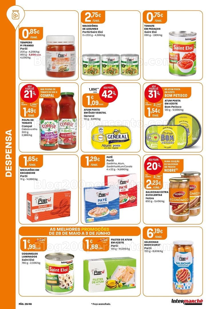 Antevisão Folheto INTERMARCHÉ Super Promoções de 28 maio a 3 junho