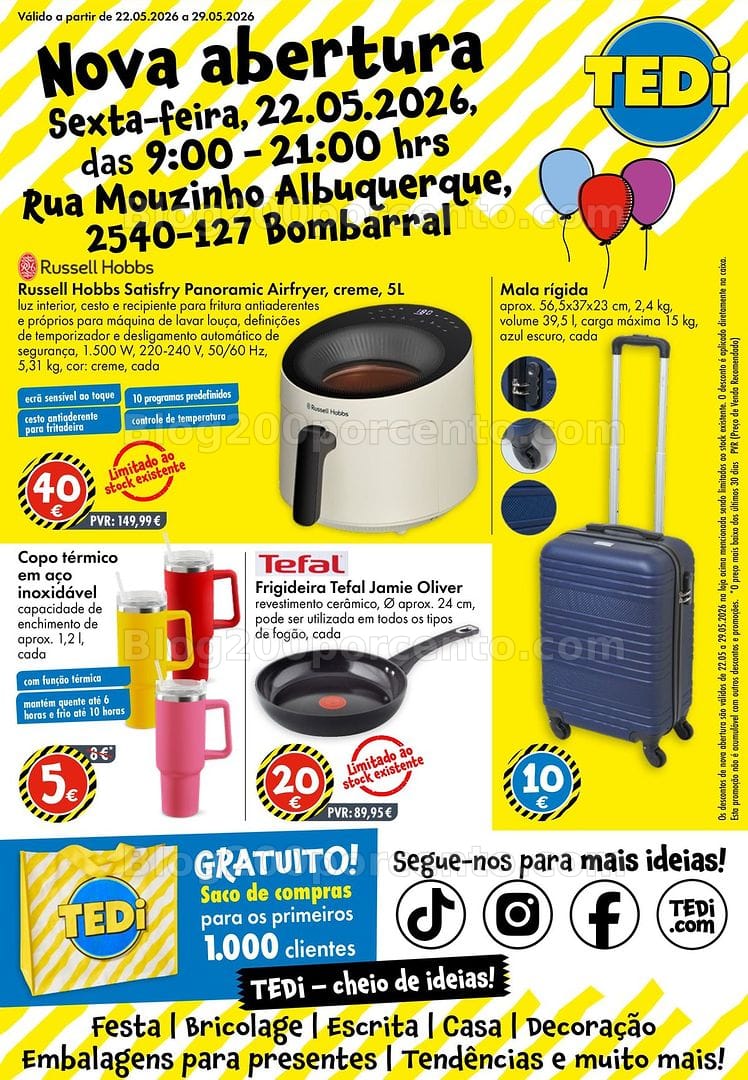 Antevisão Folheto TEDI Promoções de 22 a 29 maio