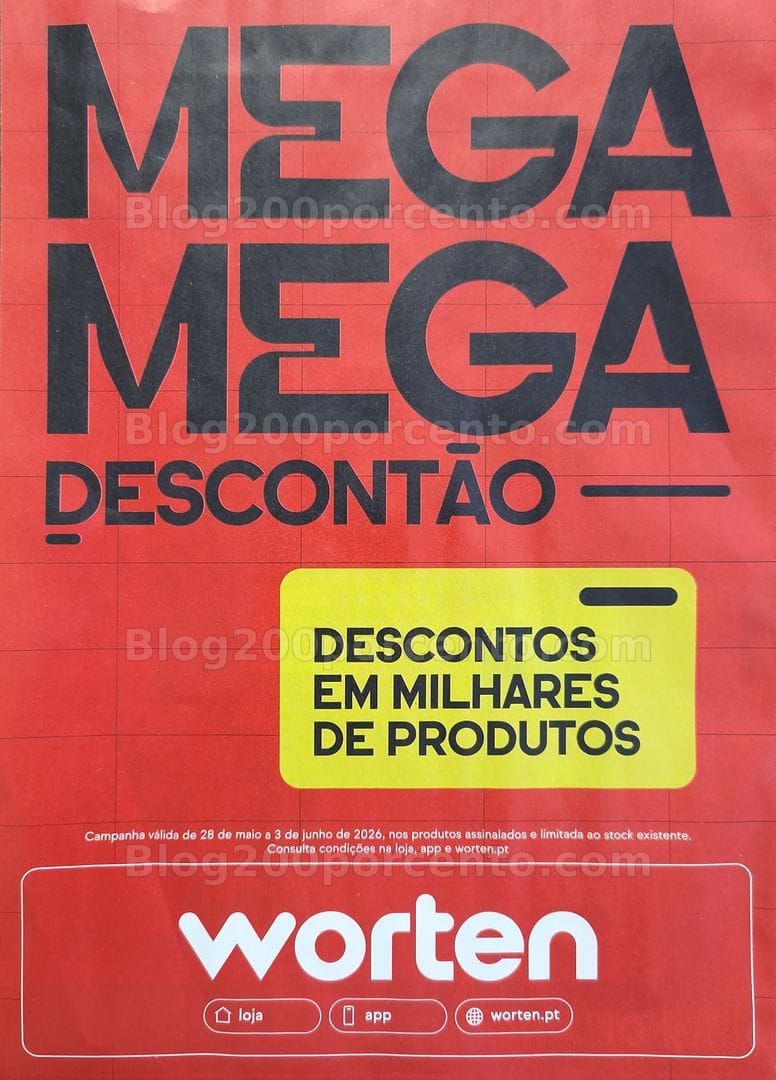 Antevisão Folheto WORTEN Mega Descontão Promoções de 28 maio a 3 junho