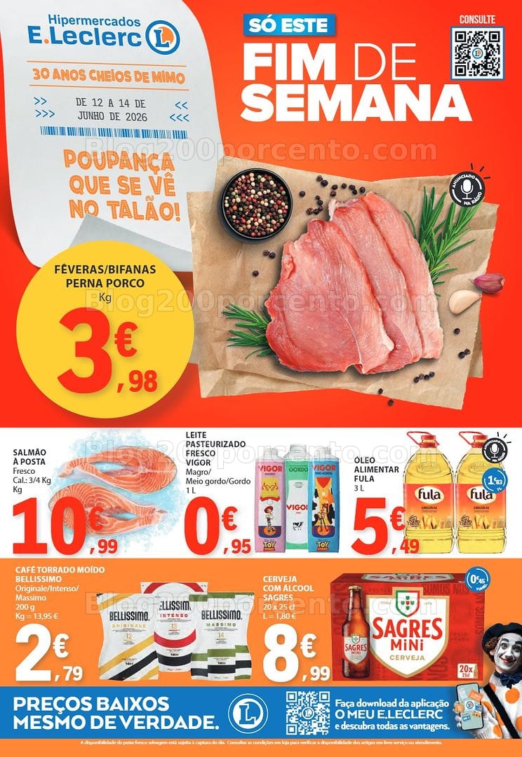 Antevisão Folheto E-LECLERC Promoções Fim de Semana - 12 a 14 junho