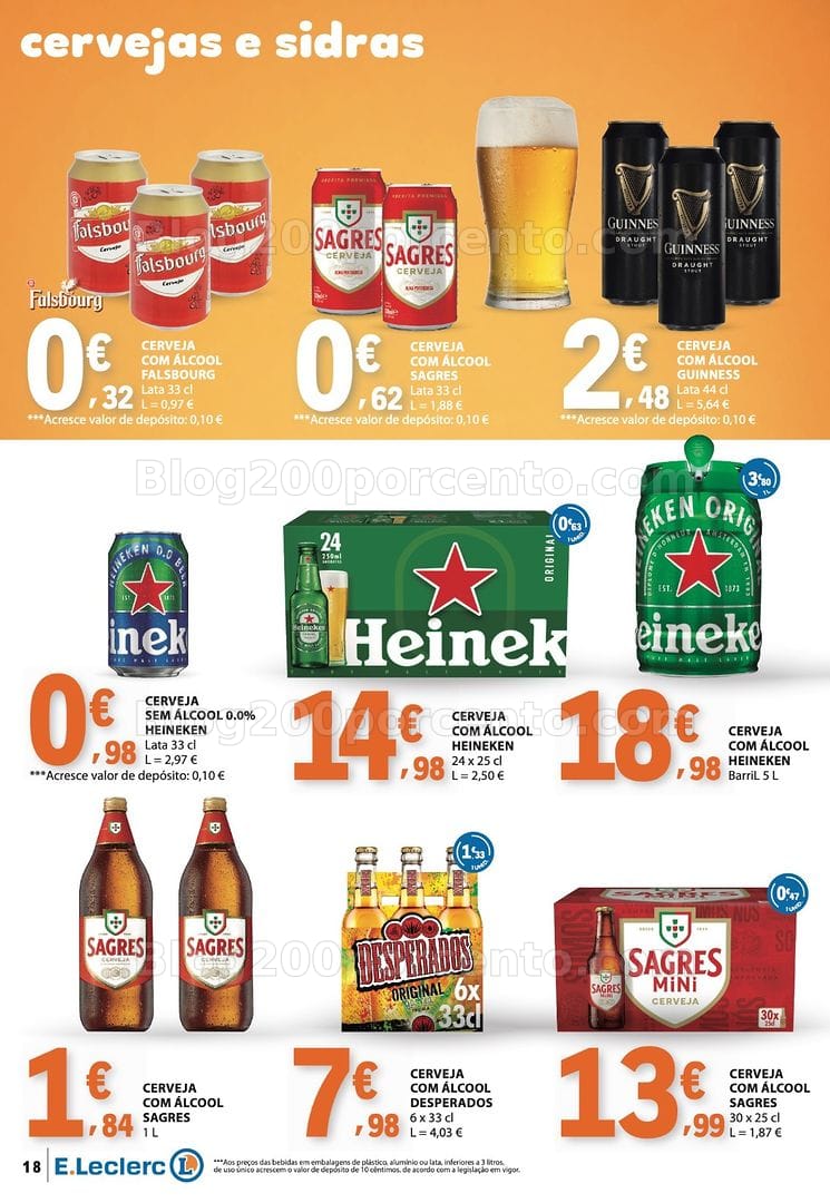Antevisão Folheto E-LECLERC Bebidas, Gelados e Iogurtes Promoções de 16 a 28 junho