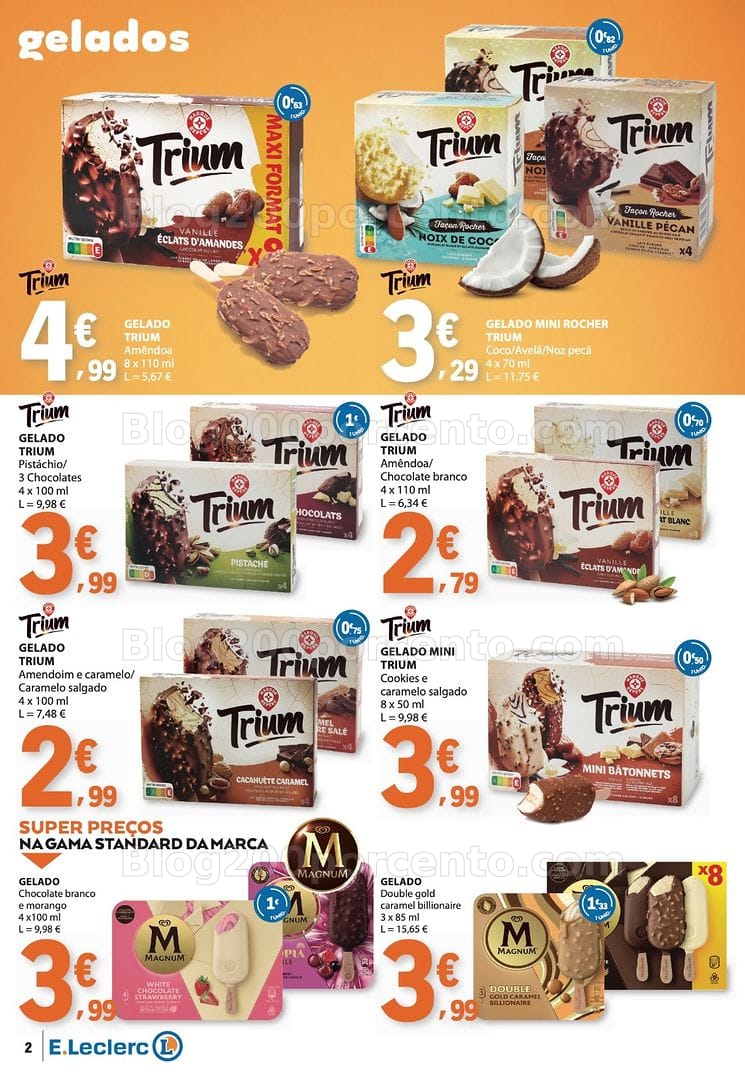 Antevisão Folheto E-LECLERC Bebidas, Gelados e Iogurtes Promoções de 16 a 28 junho