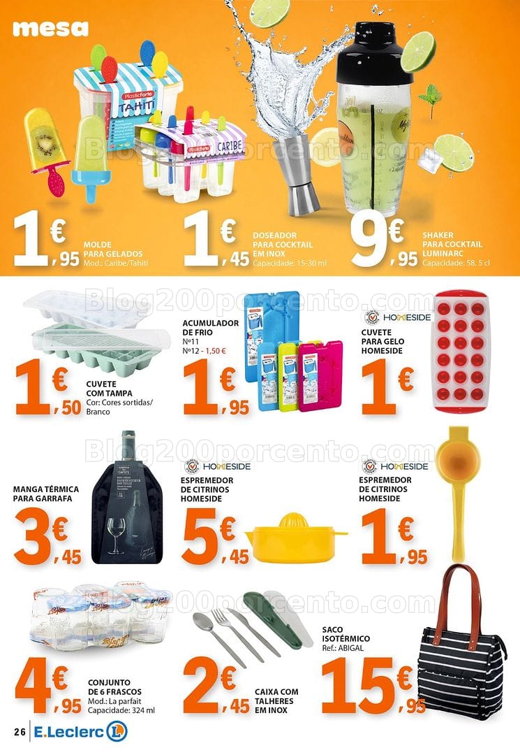 Antevisão Folheto E-LECLERC Bebidas, Gelados e Iogurtes Promoções de 16 a 28 junho
