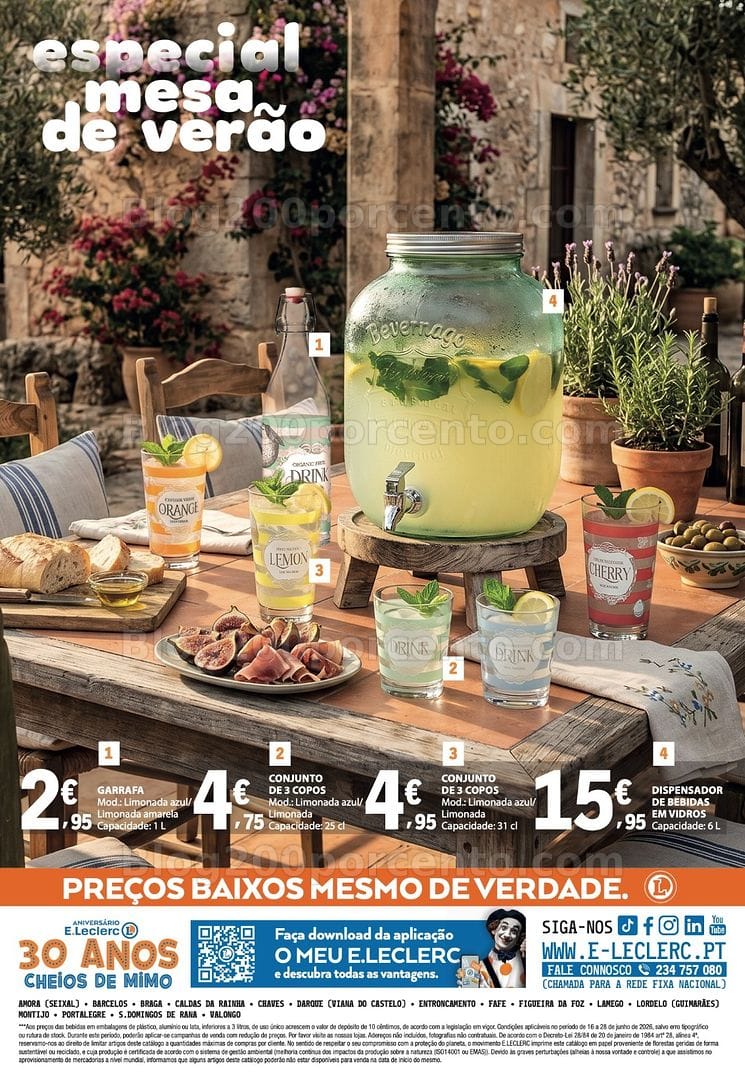 Antevisão Folheto E-LECLERC Bebidas, Gelados e Iogurtes Promoções de 16 a 28 junho