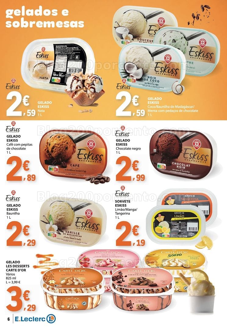 Antevisão Folheto E-LECLERC Bebidas, Gelados e Iogurtes Promoções de 16 a 28 junho