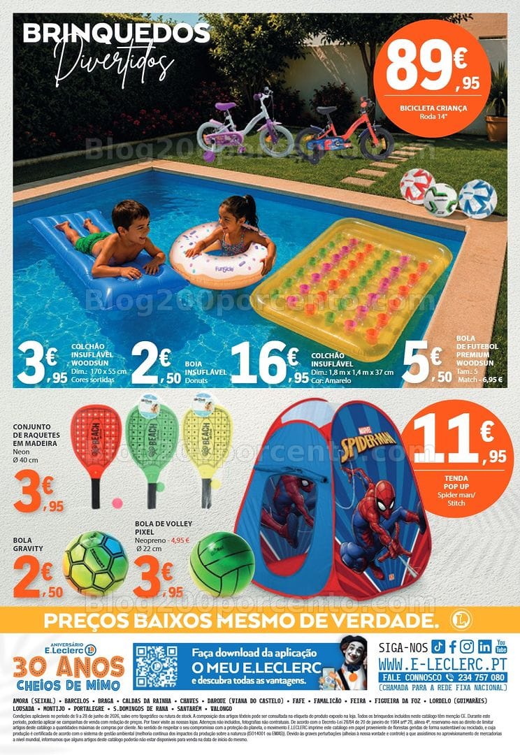 Antevisão Folheto E-LECLERC Especial Praia Promoções de 9 a 28 junho