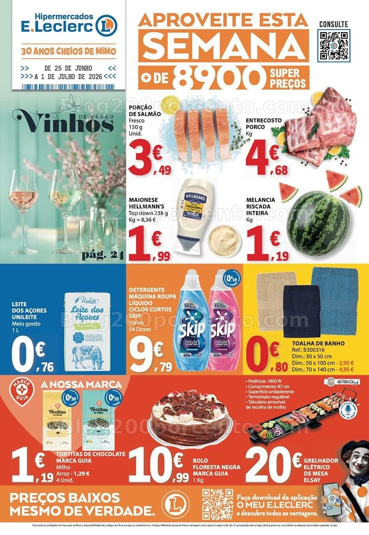 Antevisão Folheto E-LECLERC Promoções de 25 junho a 1 julho