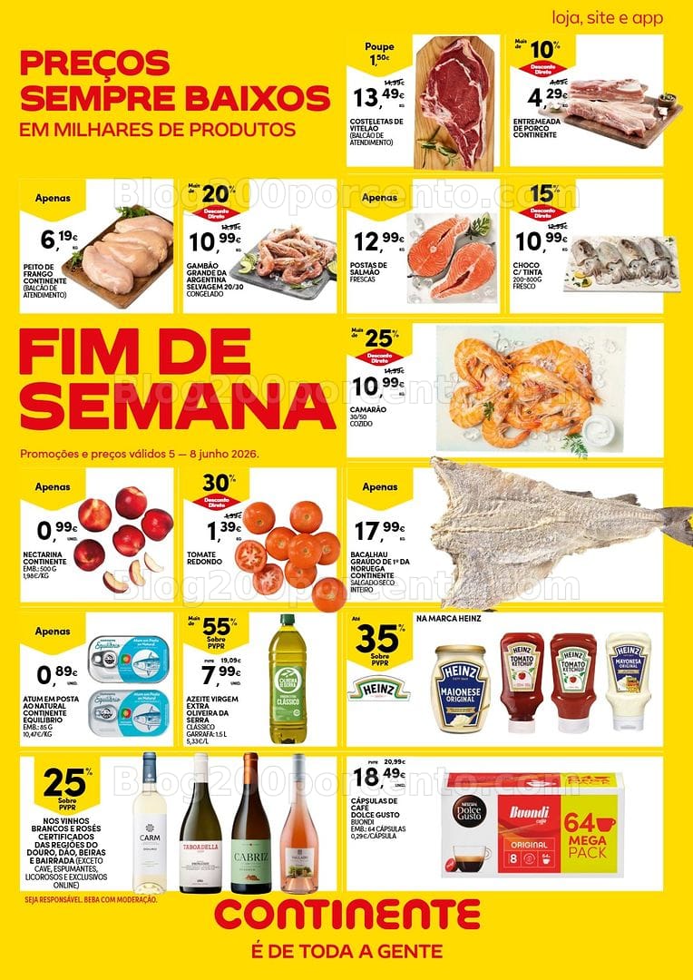 Antevisão Folheto CONTINENTE Fim de Semana Promoções de 5 a 8 junho - Edição Digital