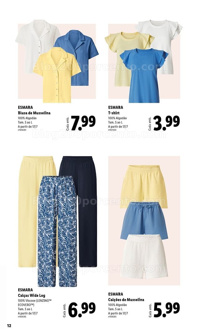 Antevisão Folheto LIDL Esmara Verão Promoções a partir de 12 junho