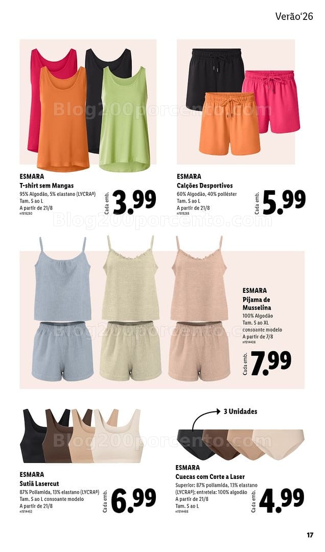 Antevisão Folheto LIDL Esmara Verão Promoções a partir de 12 junho