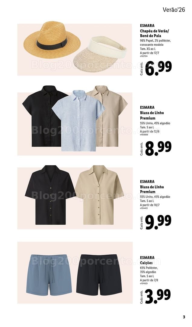 Antevisão Folheto LIDL Esmara Verão Promoções a partir de 12 junho