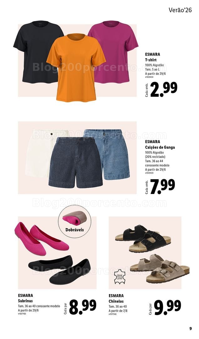 Antevisão Folheto LIDL Esmara Verão Promoções a partir de 12 junho