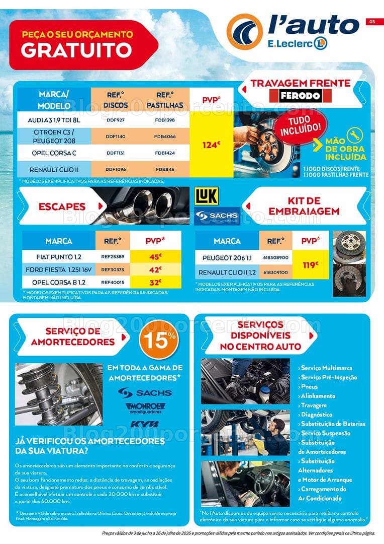 Antevisão Folheto E-LECLERC Auto Promoções de 3 junho a 26 julho