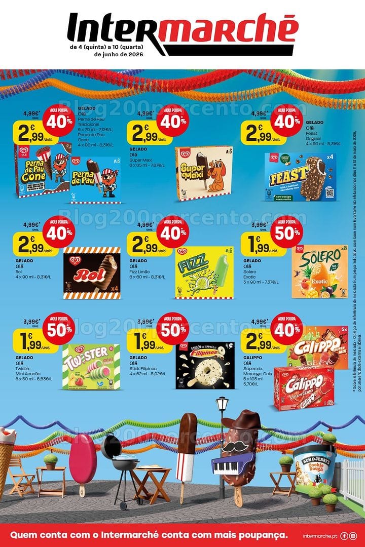 Antevisão Folheto INTERMARCHÉ Especial Gelados Promoções de 4 a 10 junho
