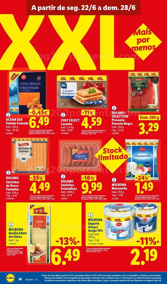 Antevisão Folheto LIDL XXL Promoções de 22 a 28 junho