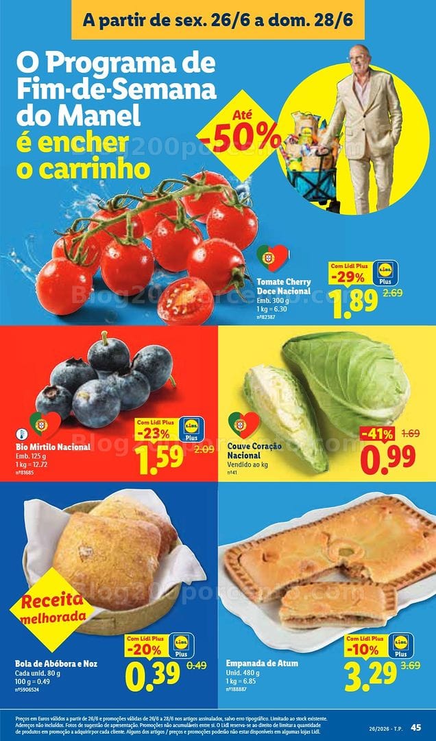 Antevisão Folheto LIDL Promoções Fim de Semana - 26 a 28 junho