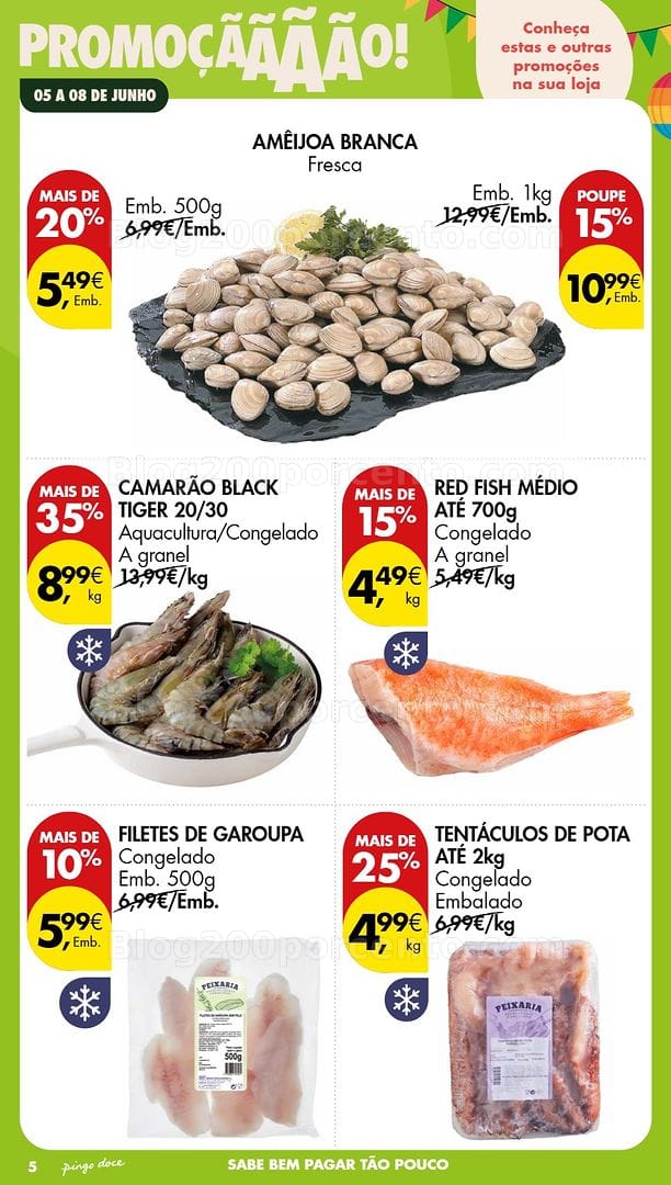 Antevisão Folheto PINGO DOCE Promoções Fim de Semana - 5 a 8 junho