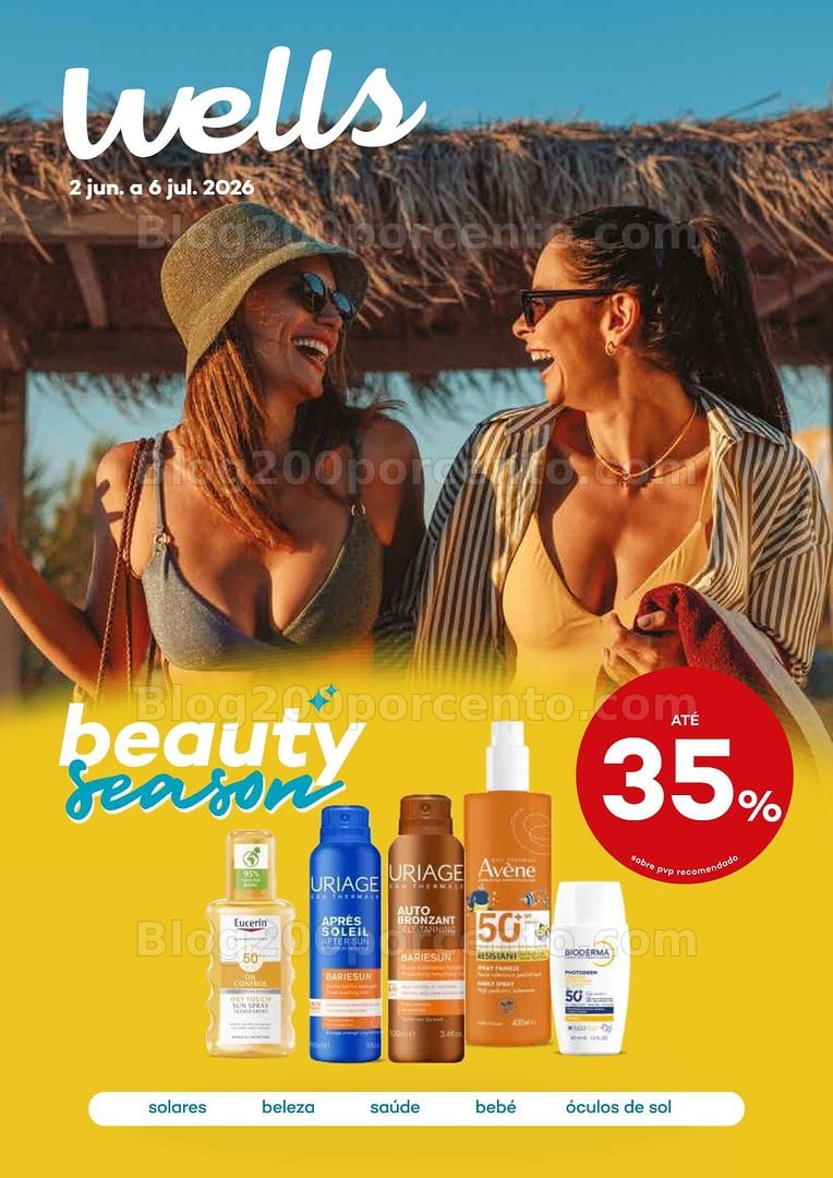 Antevisão Folheto WELLS Açores Beauty Season Promoções até 7 julho