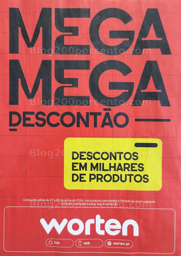 Antevisão Folheto WORTEN Mega Descontão Promoções de 27 a 30 junho