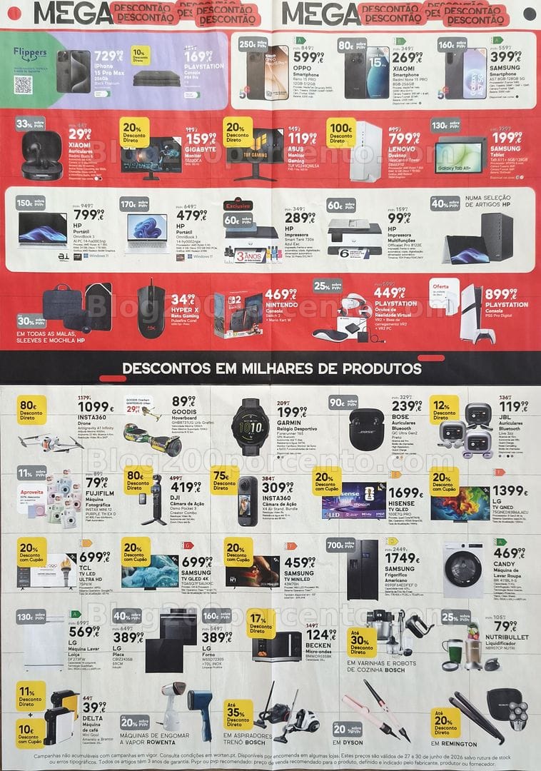 Antevisão Folheto WORTEN Mega Descontão Promoções de 27 a 30 junho