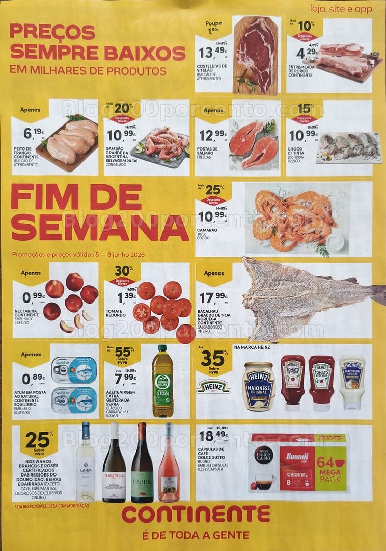 Antevisão Folheto CONTINENTE Promoções Fim de Semana - 5 a 8 junho