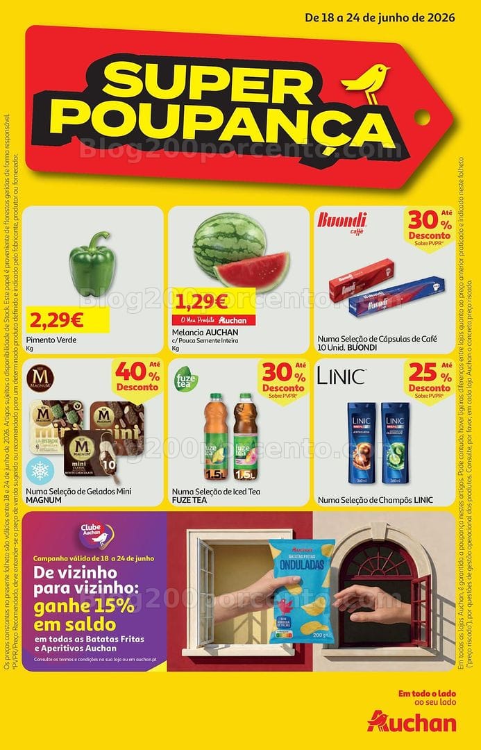 Antevisão Folheto AUCHAN Super Poupança Promoções de 18 a 24 junho
