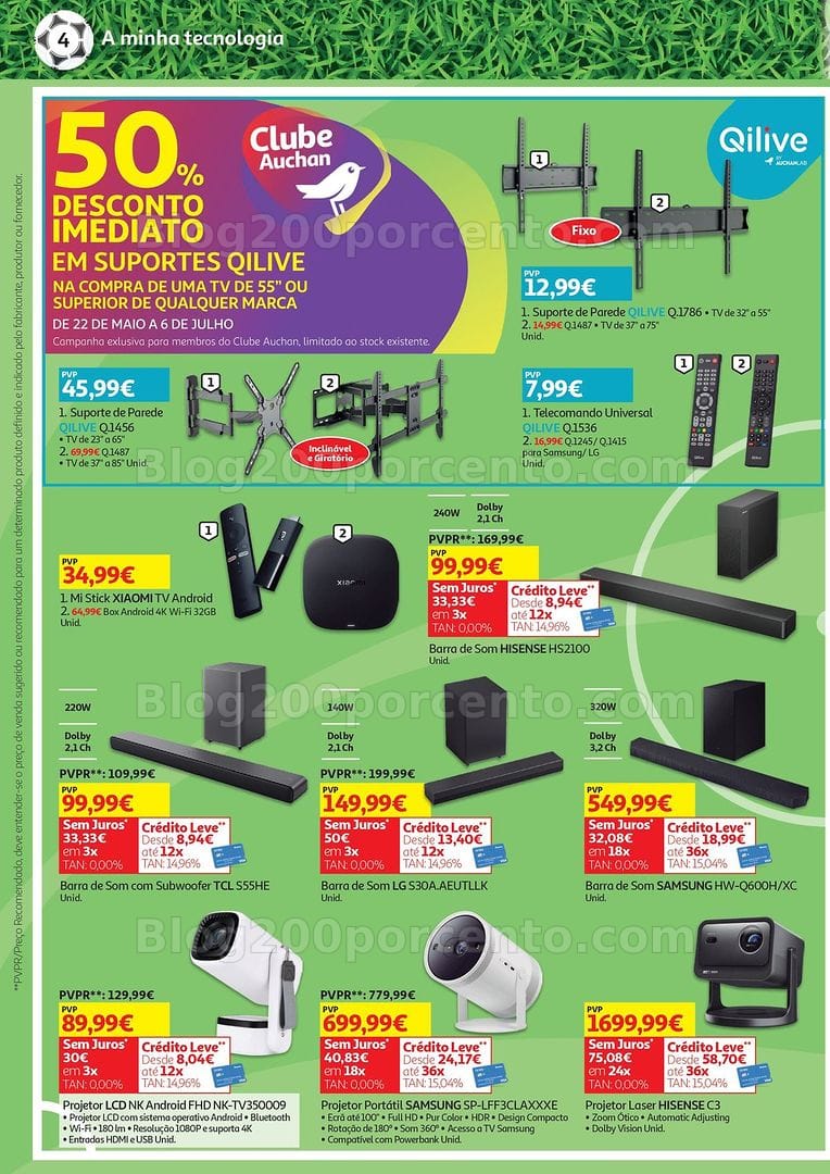 Antevisão Folheto AUCHAN Tecnologia Promoções de 16 junho a 6 julho