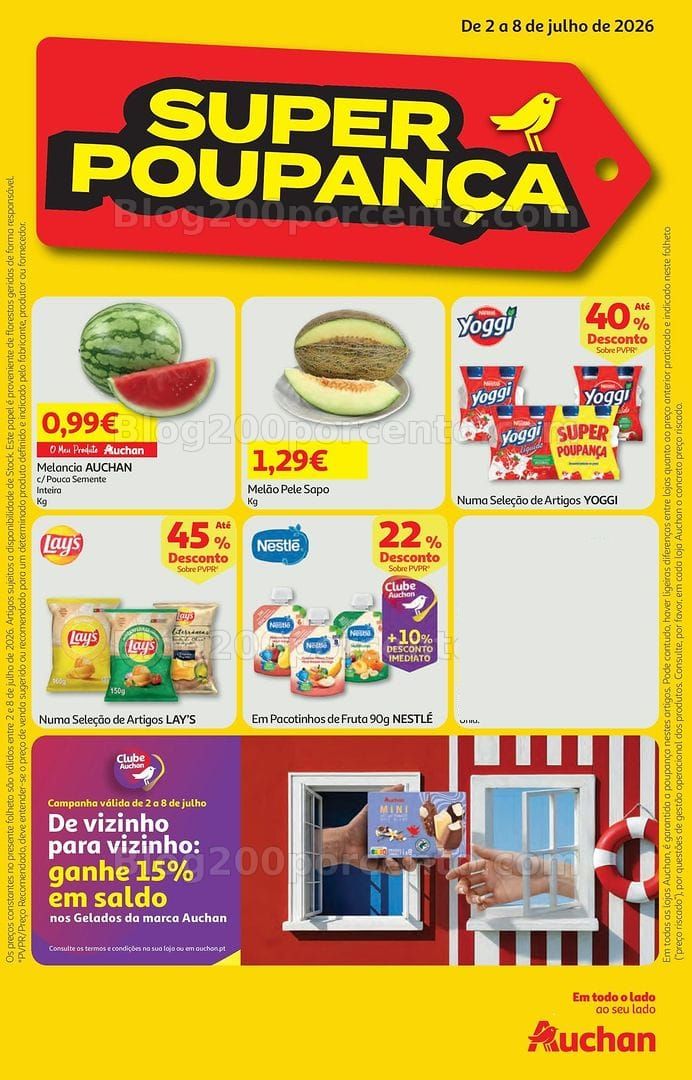 Antevisão Folheto AUCHAN Super Poupança Promoções de 2 a 8 julho