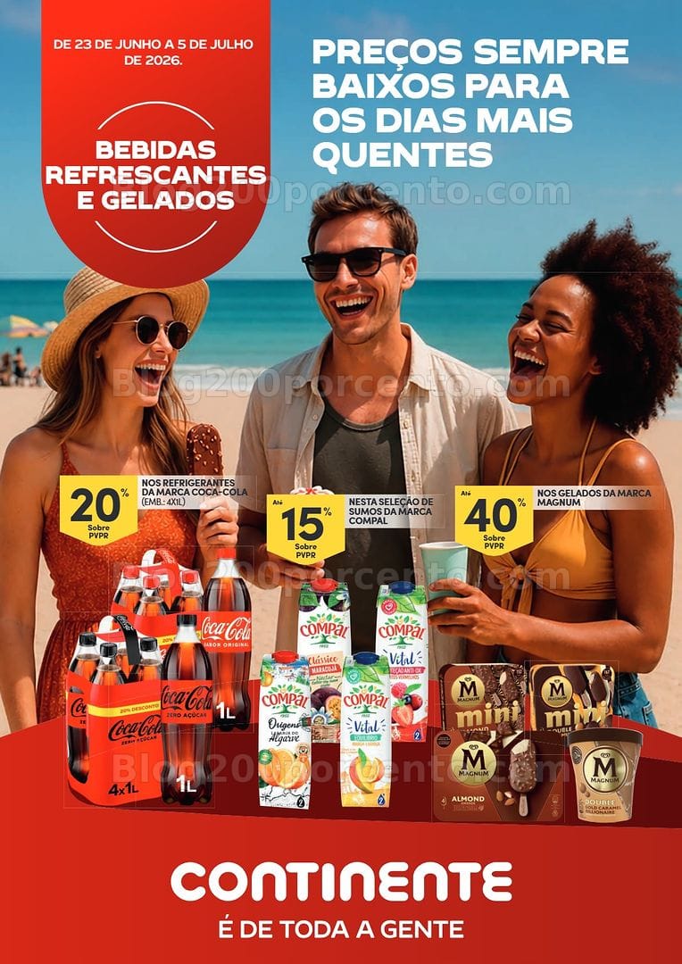 Antevisão Folheto CONTINENTE Especial Bebidas e Gelados Promoções de 23 junho a 5 julho