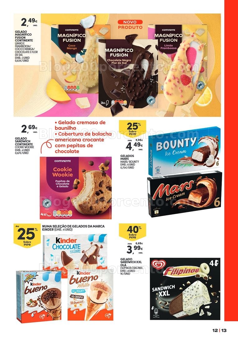 Antevisão Folheto CONTINENTE Especial Bebidas Refrescantes e Gelados Promoções de 23 junho a 5 julho