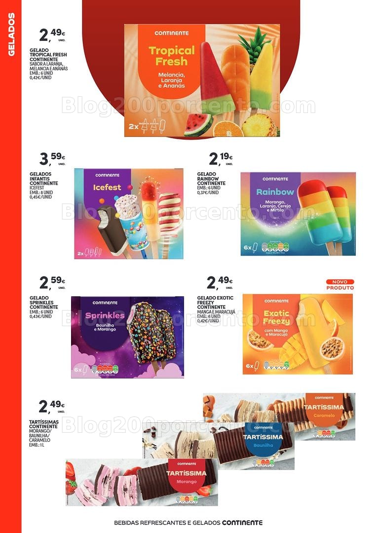 Antevisão Folheto CONTINENTE Especial Bebidas Refrescantes e Gelados Promoções de 23 junho a 5 julho