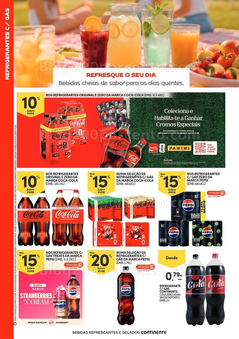 Antevisão Folheto CONTINENTE Especial Bebidas Refrescantes e Gelados Promoções de 23 junho a 5 julho
