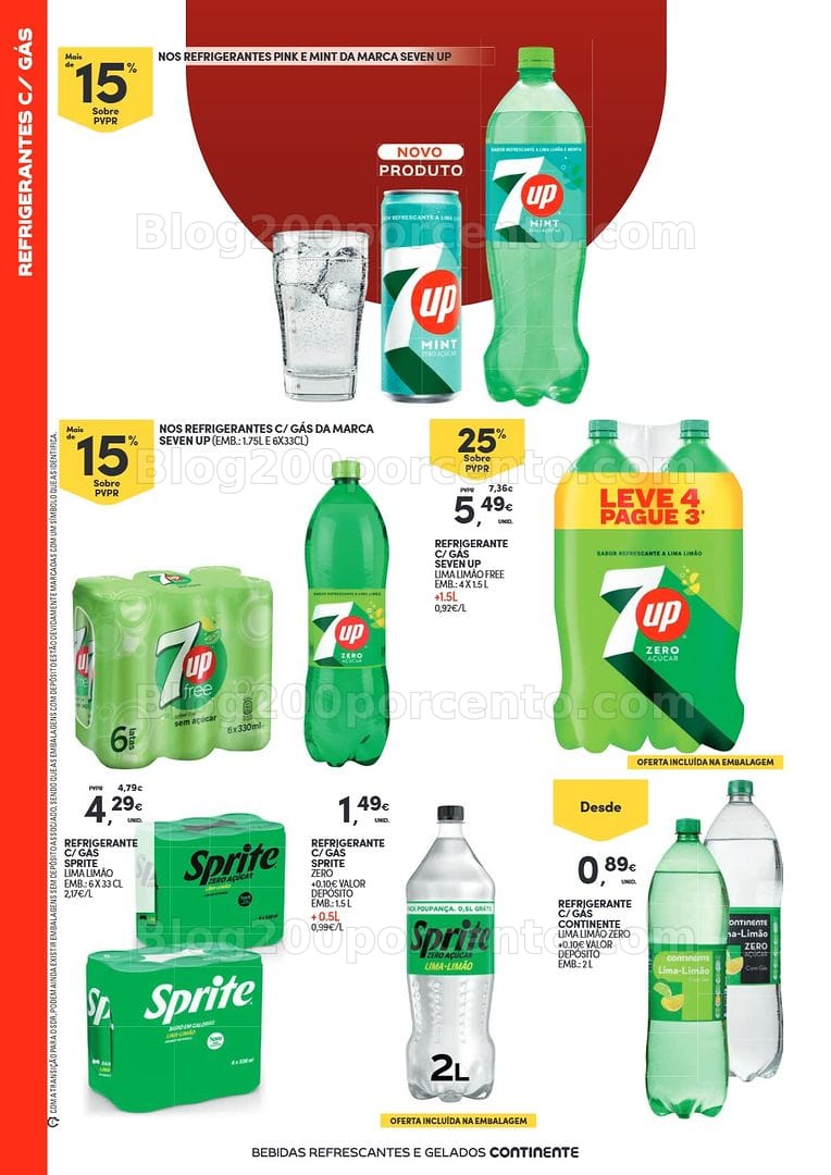 Antevisão Folheto CONTINENTE Especial Bebidas Refrescantes e Gelados Promoções de 23 junho a 5 julho