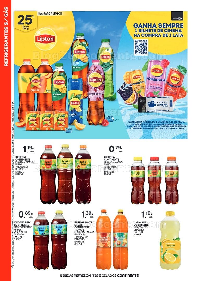 Antevisão Folheto CONTINENTE Especial Bebidas Refrescantes e Gelados Promoções de 23 junho a 5 julho