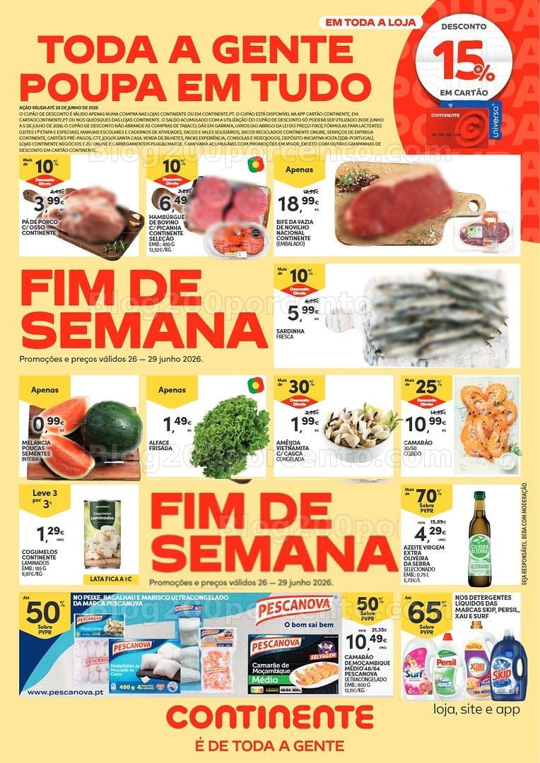 Antevisão Folheto CONTINENTE Promoções Fim de Semana - 26 a 29 junho - Edição Digital