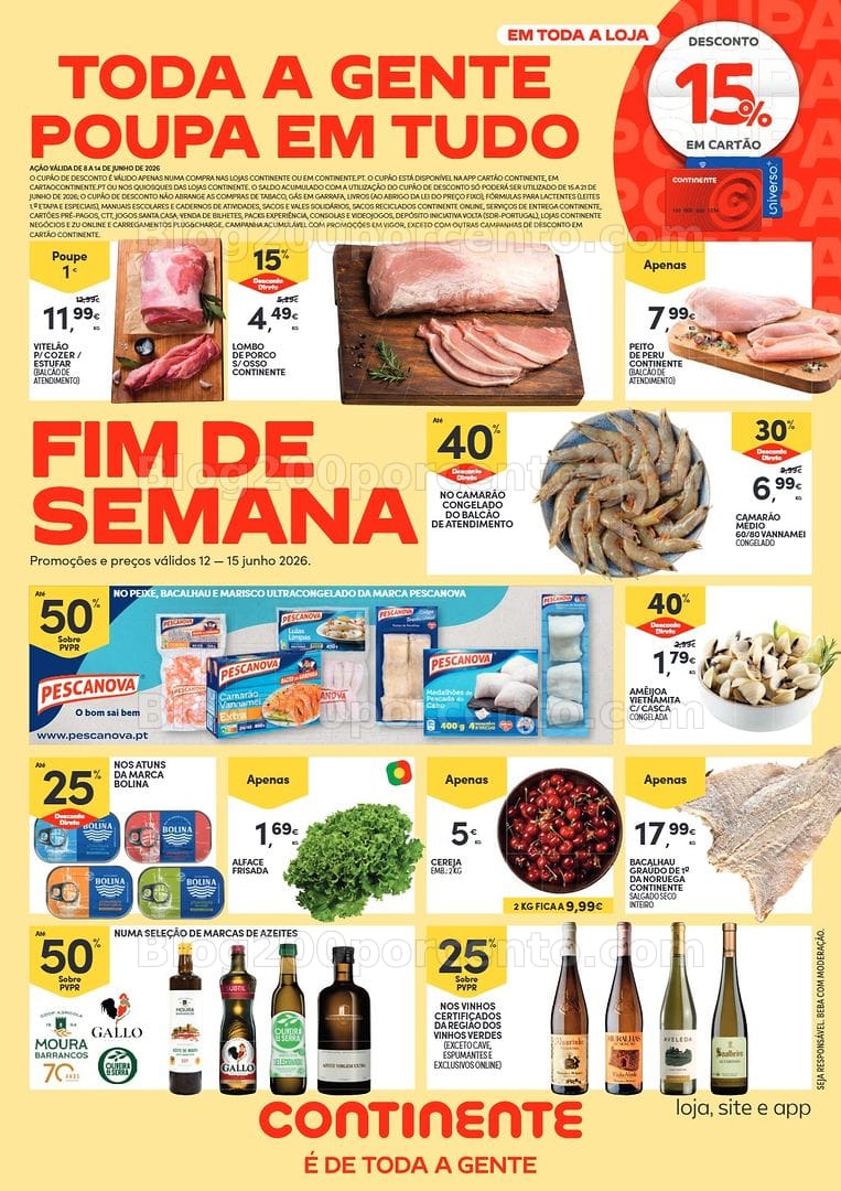 Antevisão Folheto CONTINENTE Promoções Fim de Semana - 12 a 15 junho - Edição Digital