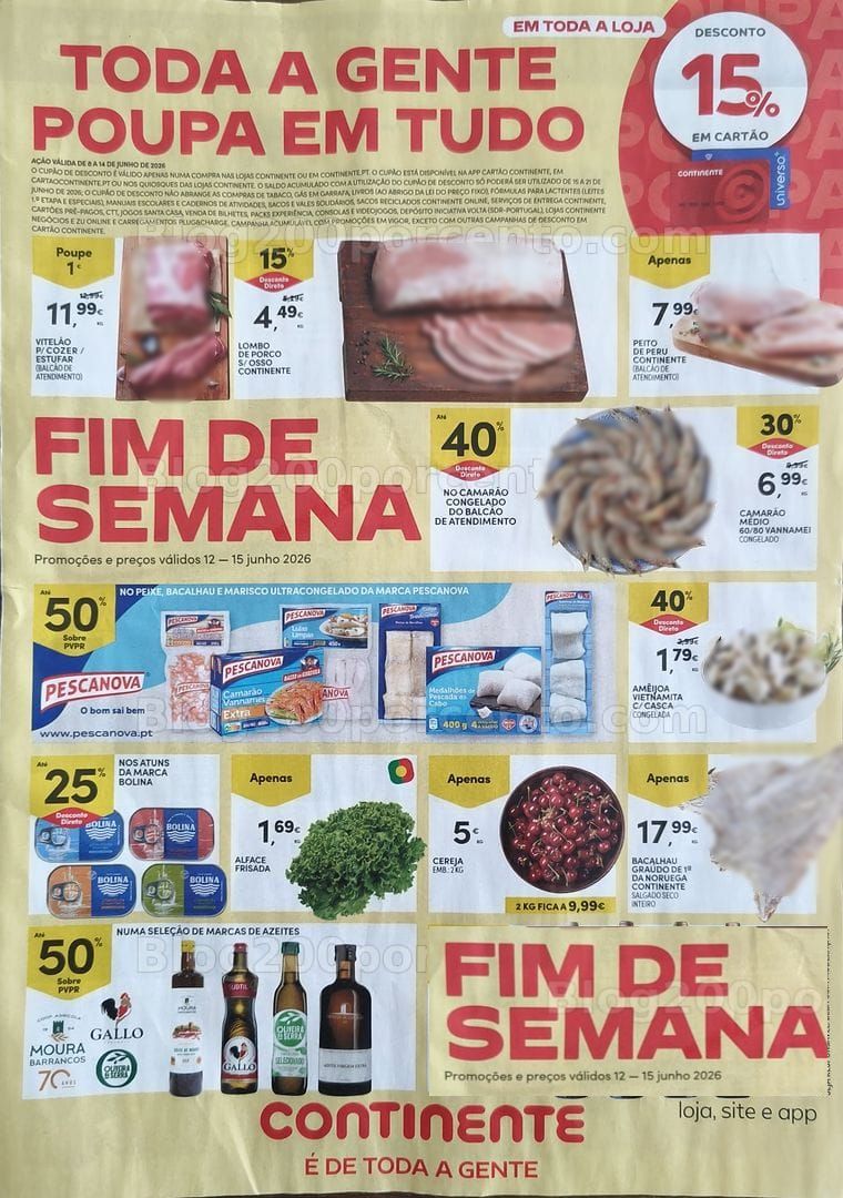 Antevisão Folheto CONTINENTE Promoções Fim de Semana - 12 a 15 junho