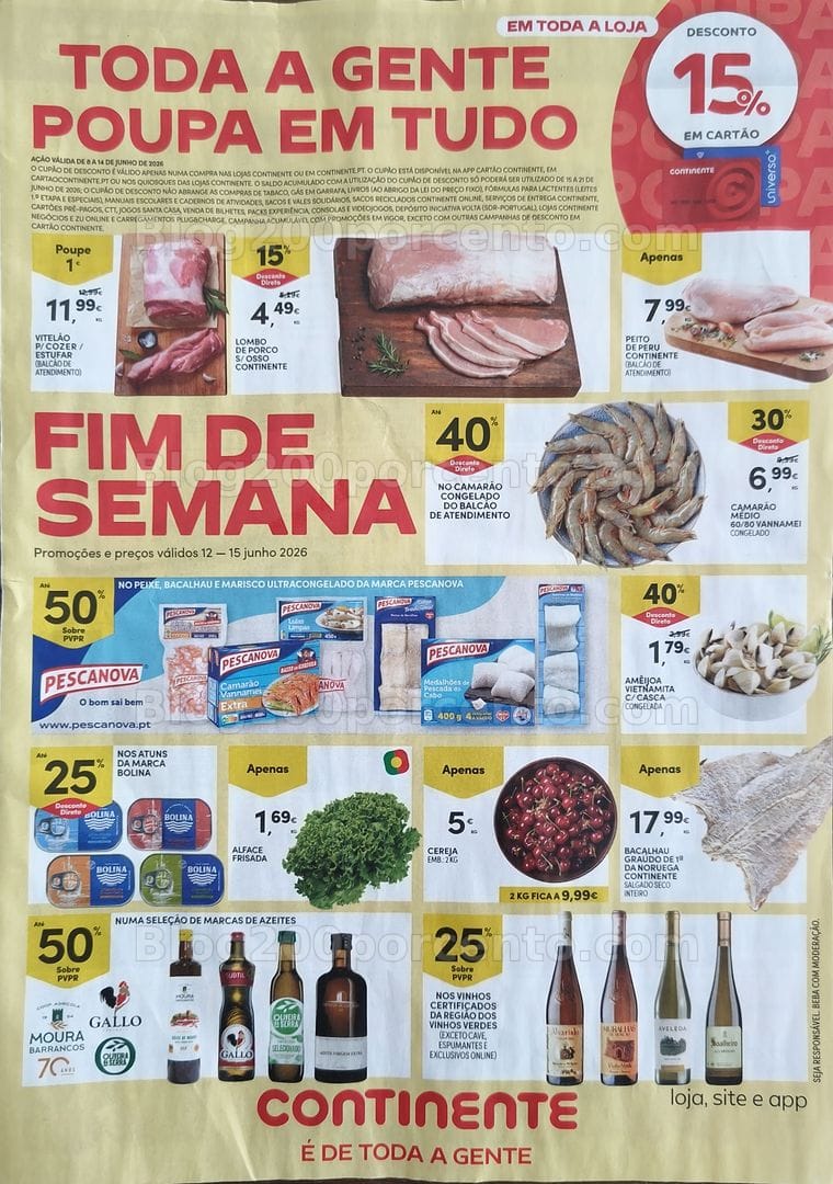 Antevisão Folheto CONTINENTE Promoções Fim de Semana - 12 a 15 junho