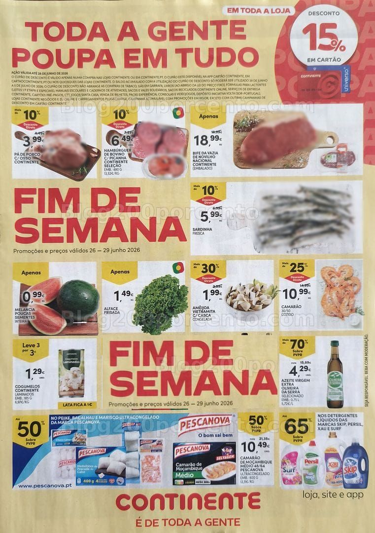 Antevisão Folheto CONTINENTE Promoções Fim de Semana - 26 a 29 junho