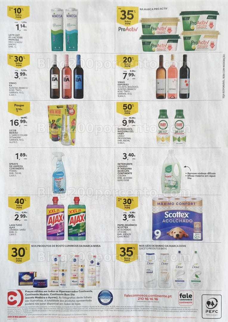 Antevisão Folheto CONTINENTE Promoções Fim de Semana - 26 a 29 junho