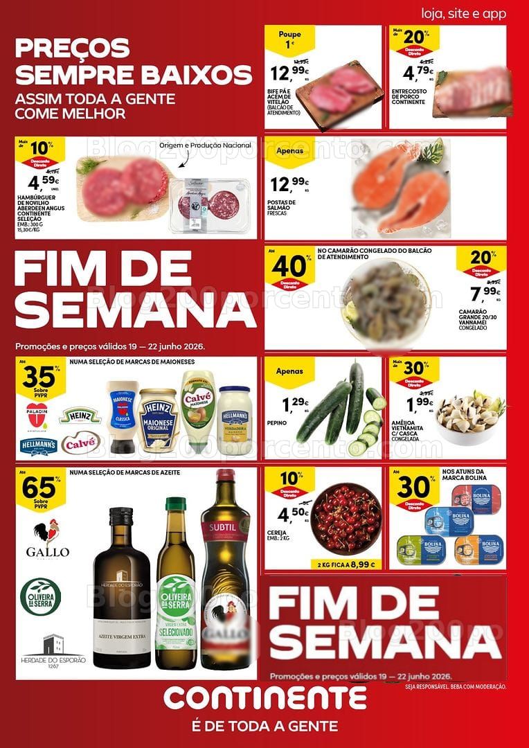 Antevisão Folheto CONTINENTE Promoções Fim de Semana - 19 a 22 junho - Edição Digital