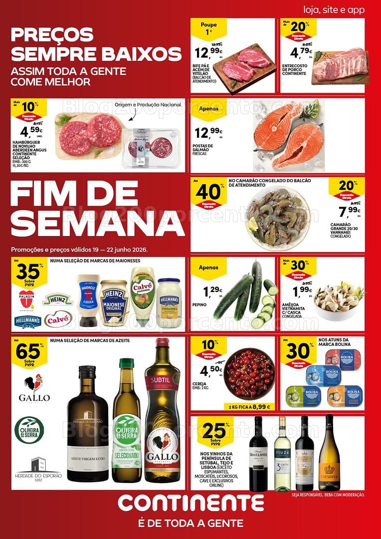 Antevisão Folheto CONTINENTE Promoções Fim de Semana - 19 a 22 junho - Edição Digital