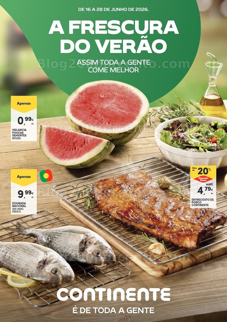 Antevisão Folheto CONTINENTE Frescos de Verão Promoções de 16 a 28 junho