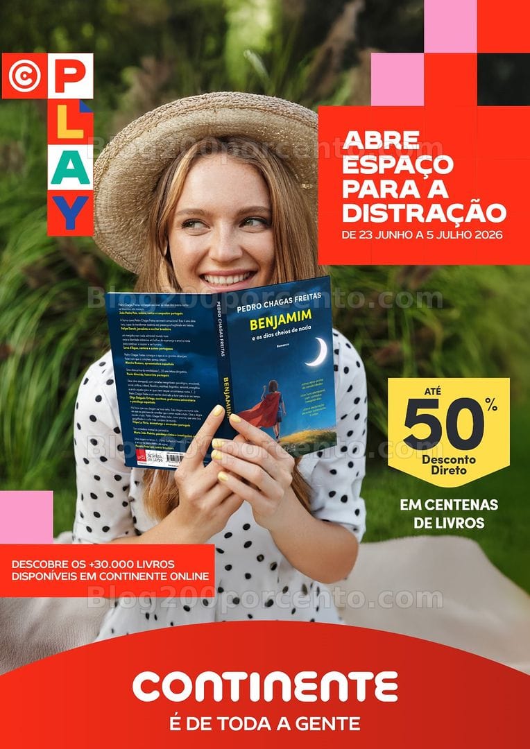 Antevisão Folheto CONTINENTE Feira do Livro Promoções de 23 junho a 5 julho