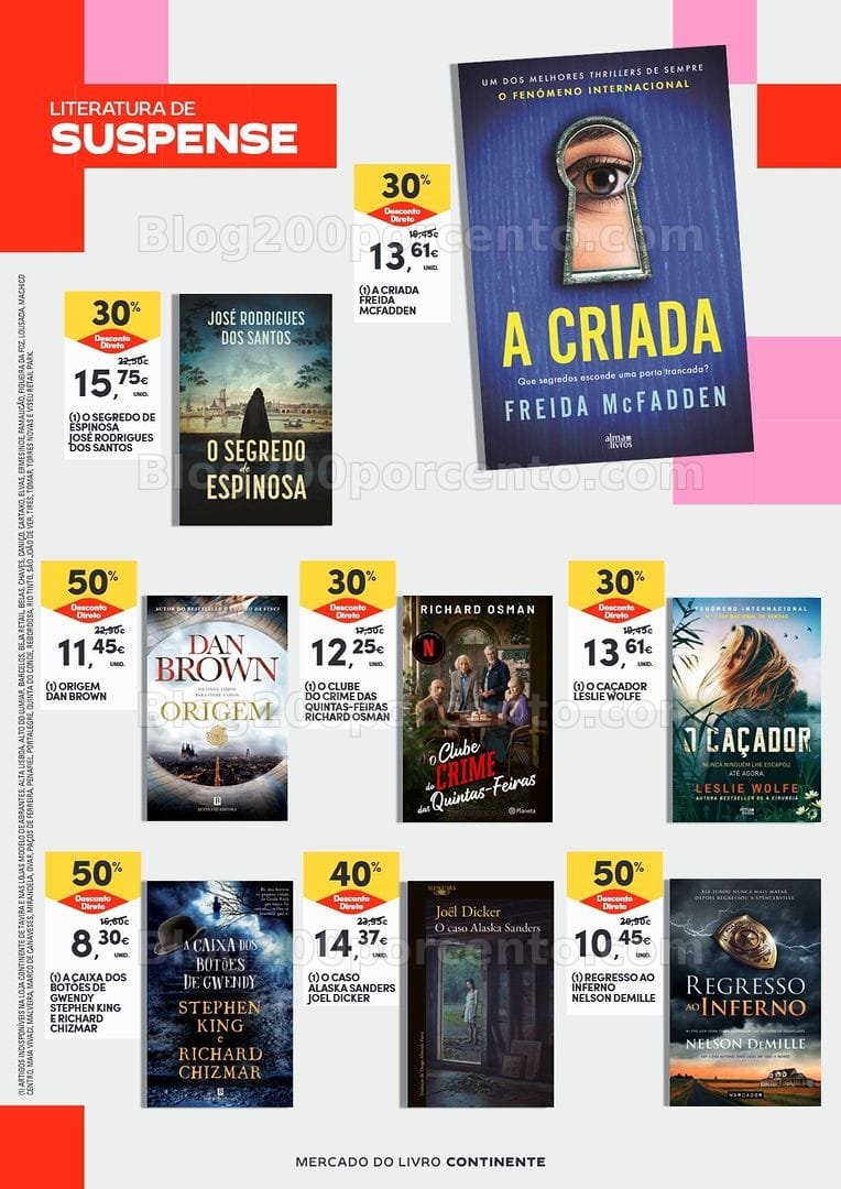 Antevisão Folheto CONTINENTE Feira do Livro Promoções de 23 junho a 5 julho